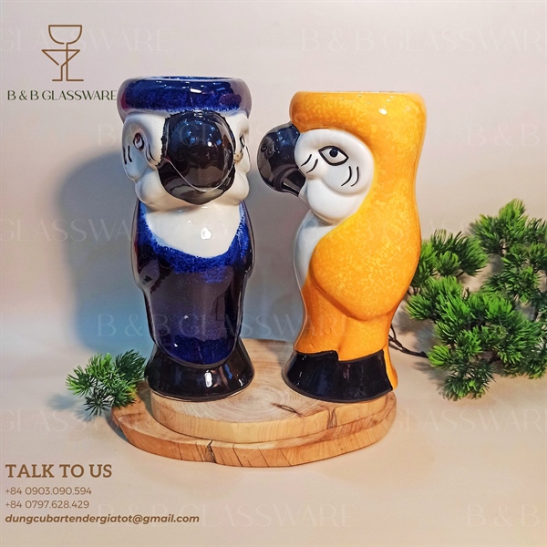 Ly Sứ Tiki Parrot Blue A53-1 3