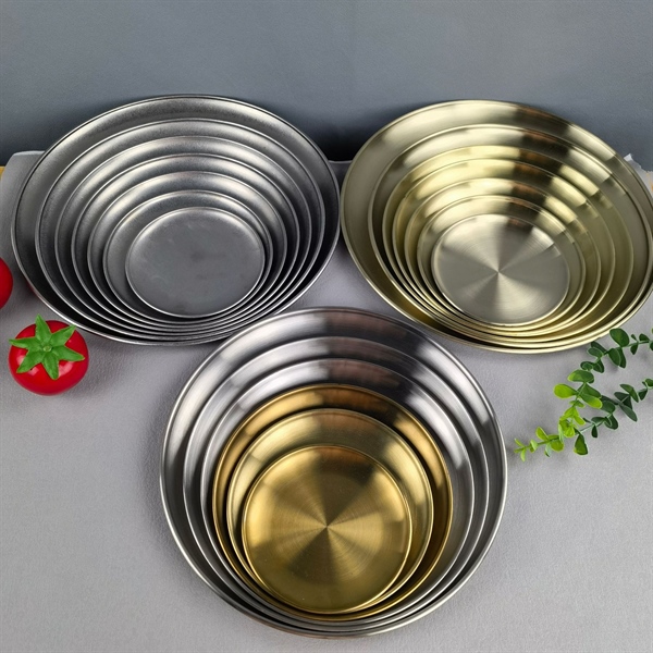 Dĩa Inox Phong Cách Hàn Quốc Inox Nhám Vàng Nhạt Nhám - 14cm / Inox Nhám