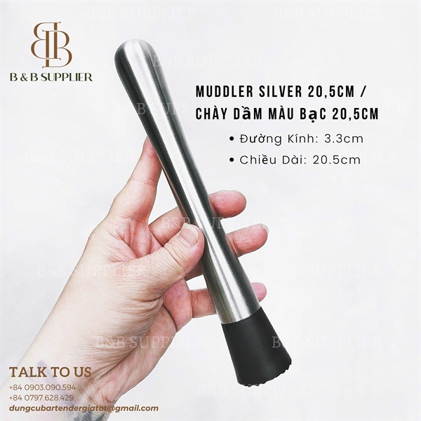 Muddler Silver 20,5cm - Chày Dầm Màu Bạc 20,5cm 3