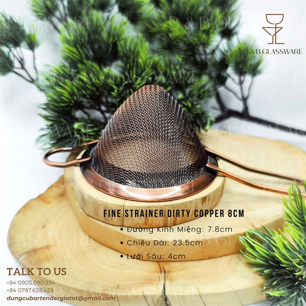 Fine Strainer Dirty Copper 8cm – Vợt Lược Cocktail Màu Đồng Cổ - ảnh 2