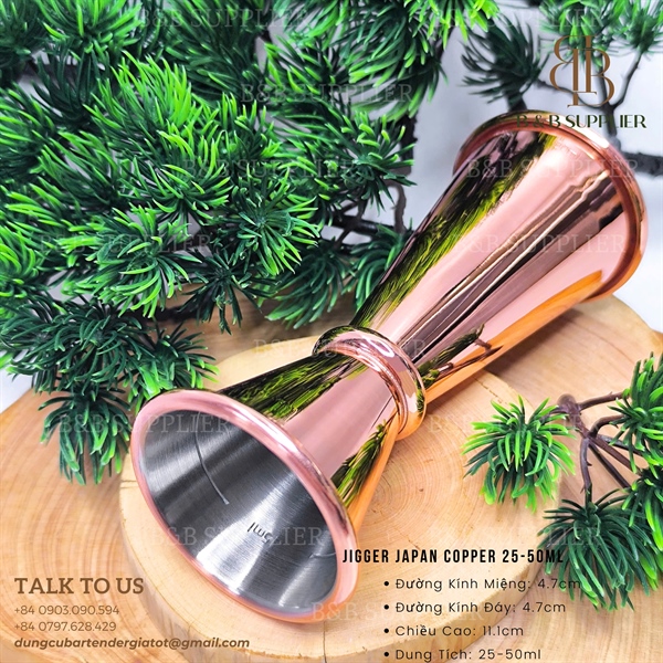 Jigger Japan Copper 25-50ml - ảnh 2