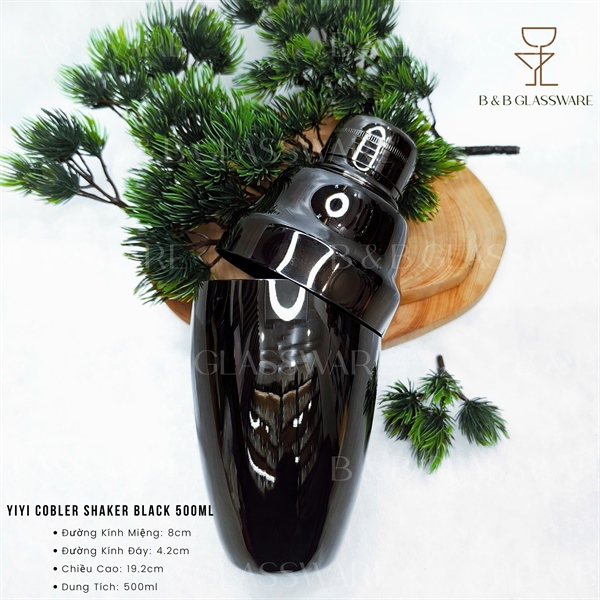 Yiyi Cobbler Shaker Black 500ml 2