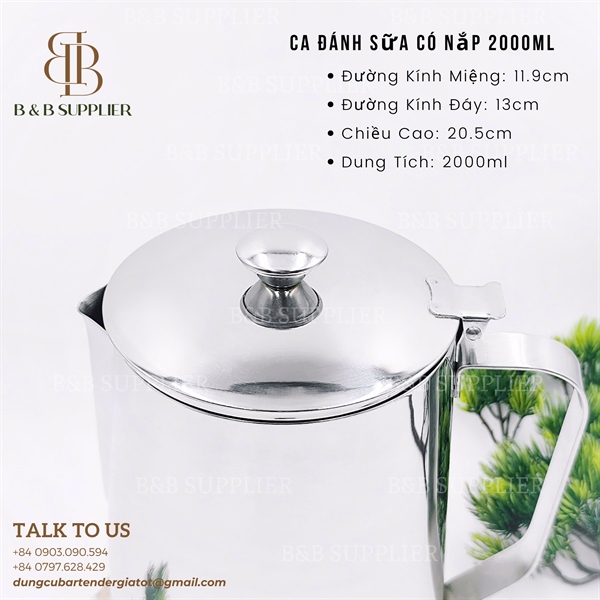 Ca Đánh Sữa Có Nắp 2000ml 3
