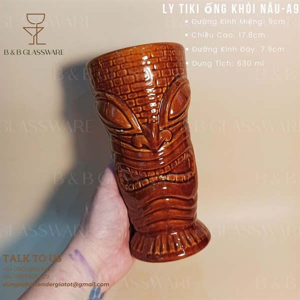 Ly Sứ Tiki Ống Khói Nâu - A9 - ảnh 2