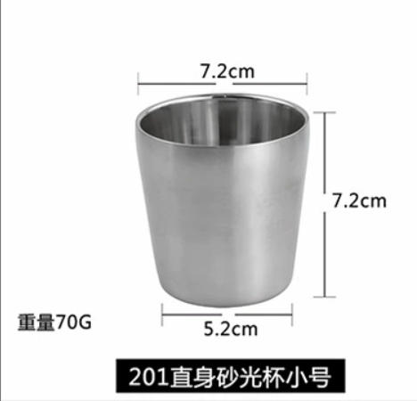 Ly Inox 2 Lớp Kiểu Thẳng – Size Nhỏ - ảnh 2