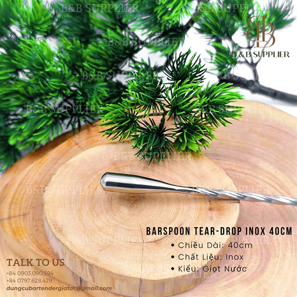Barspoon Tear-Drop Inox 40cm - ảnh 2