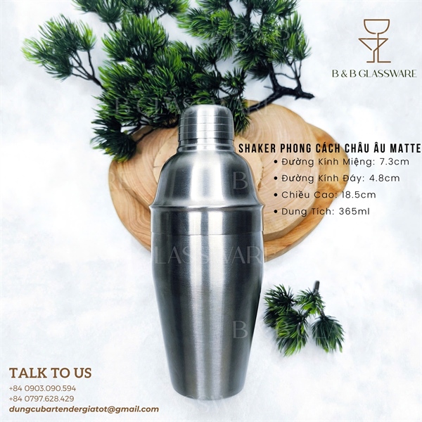 Shaker Phong Cách Châu Âu Matte 350ml