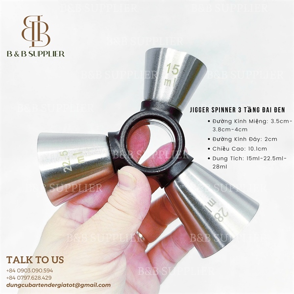 Jigger Spinner 3 Tầng Đai Đen 3