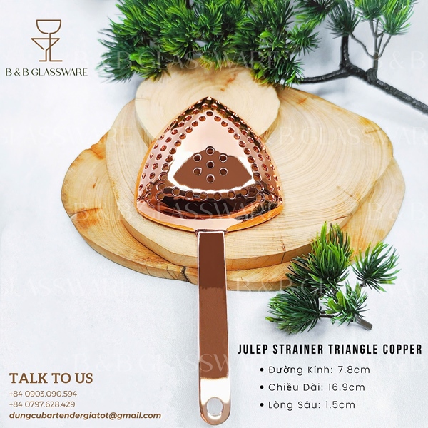 Julep Strainer Triangle Copper - ảnh 2