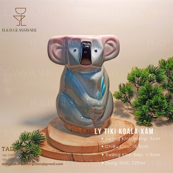 Ly Sứ Tiki Koala Xám
