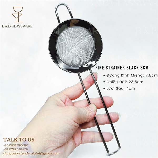 Fine Strainer Black 8cm / Vợt Lược Cocktail Màu Đen 8cm 3
