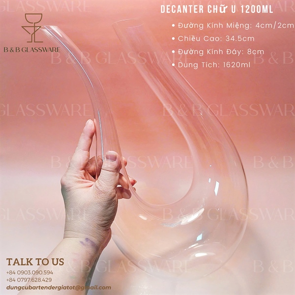 Decanter Chữ U 1200ml - ảnh 2