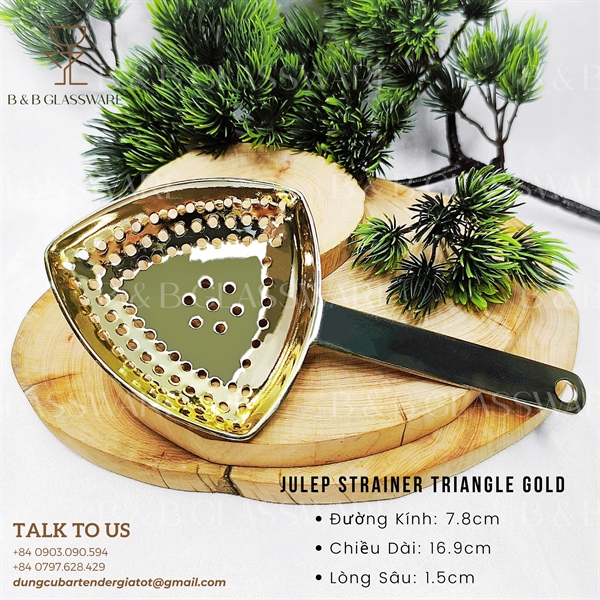 Julep Strainer Triangle Gold