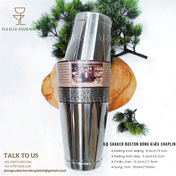 Bộ Shaker Boston Bóng Kiểu Chaplin