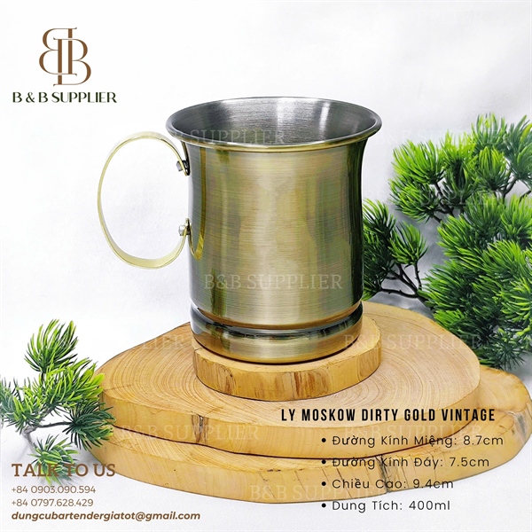 Ly Moskow Dirty Gold Vintage Nhấn Eo