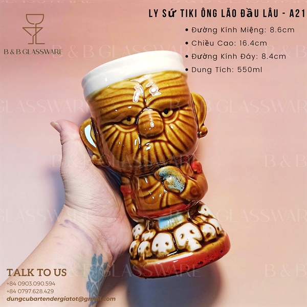 Ly Sứ Tiki Ông Lão Đầu Lâu - A21 2