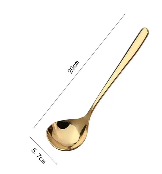 Dung Cụ Ăn Phong Cách Nhà Hàng Hàn Quốc - Muỗng Múc Canh Mini / Màu Vàng Nhám