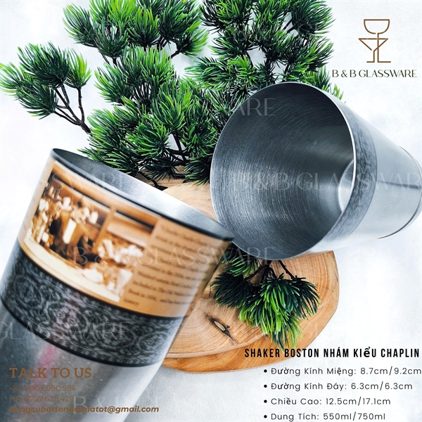 Bộ Shaker Boston Nhám Kiểu Chaplin 3