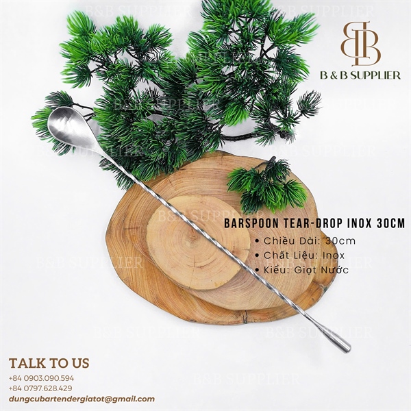 Barspoon Tear-Drop Inox 30cm