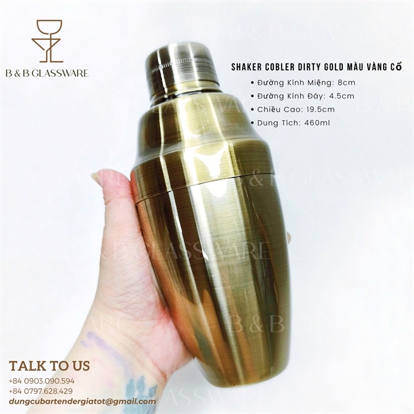 Shaker Cobbler Dirty Gold Màu Vàng Cổ 5