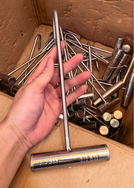 Móc Chữ T Kéo Tảng Thịt Dài 25cm Cán Thép 4