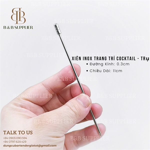 Xiên Inox Trang Trí Cocktail - Trụ 2