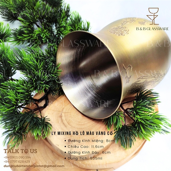 Ly Mixing Hồ Lô Màu Vàng Cổ - ảnh 2