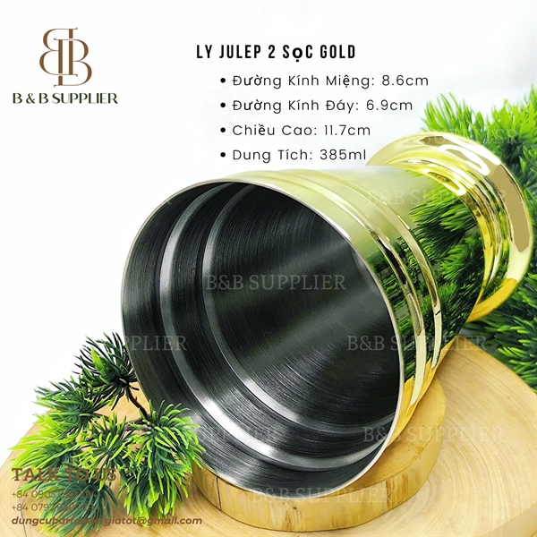 Ly Julep 2 Sọc Gold / Julep Cup 2 Stripes Gold - ảnh 2