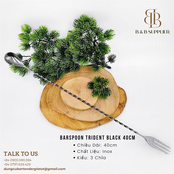 Barspoon Trident Black 40cm