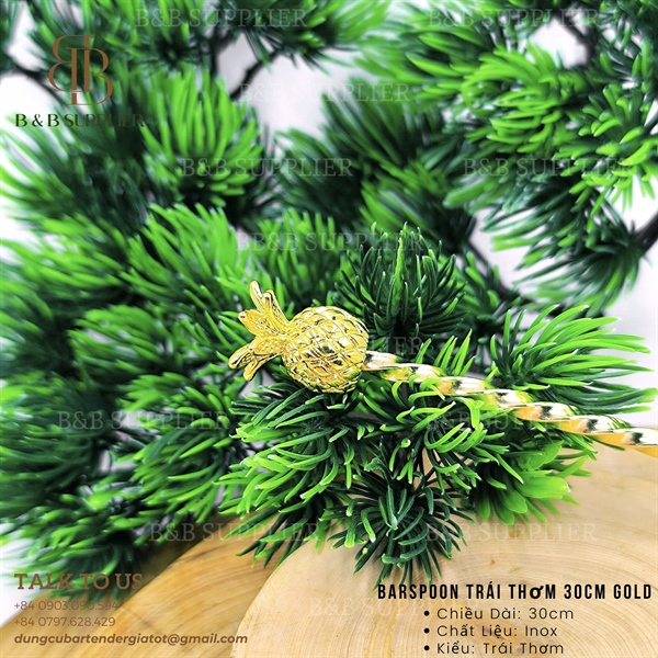 Barspoon Trái Thơm 30cm Gold - ảnh 2