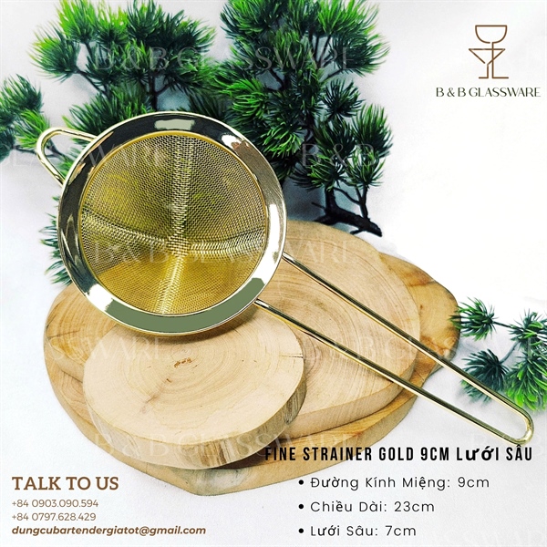 Fine Strainer Gold 9cm Lưới Sâu