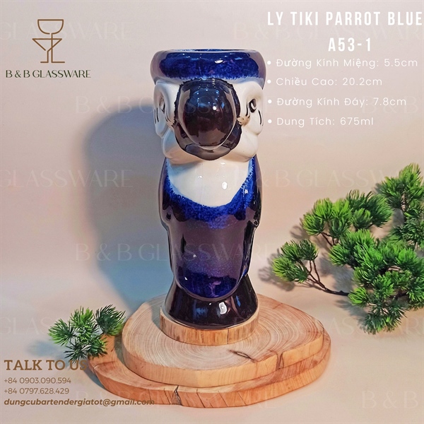 Ly Sứ Tiki Parrot Blue A53-1