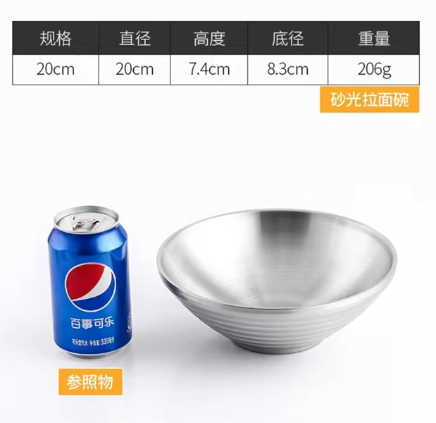 Dung Cụ Ăn Phong Cách Nhà Hàng Hàn Quốc - Tô Kiểu V Size 20cm / Màu Inox Nhám