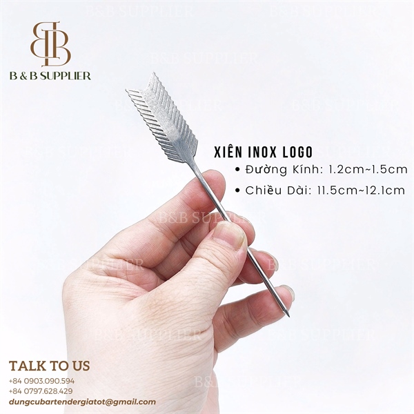 Xiên Inox Trang Trí Logo - Mũi Tên