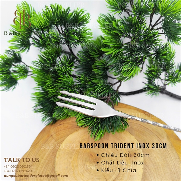 Barspoon Trident Inox 30cm - ảnh 2