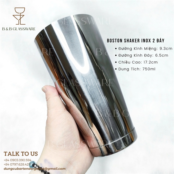 Boston Shaker Inox 2 Đáy 3