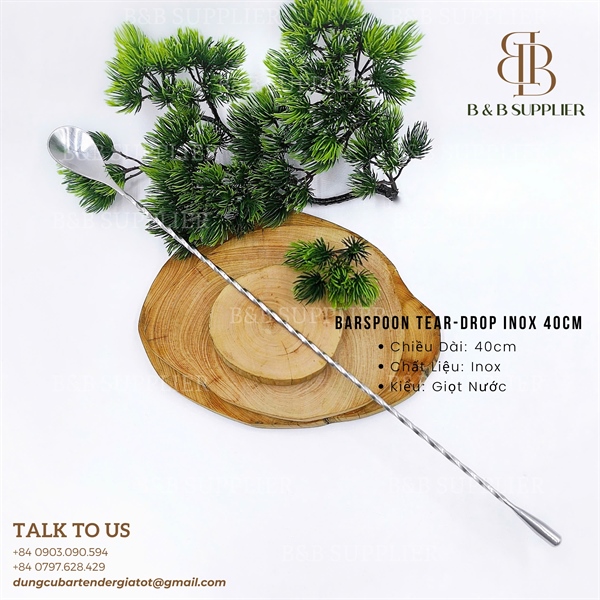Barspoon Tear-Drop Inox 40cm