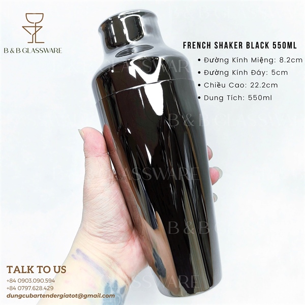 French Shaker Black 550ml 5