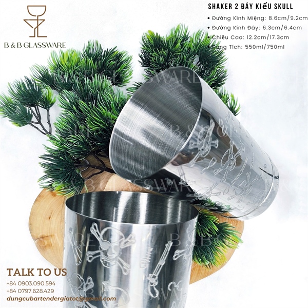 Bộ Boston Shaker 2 Đáy Kiểu Skull 3