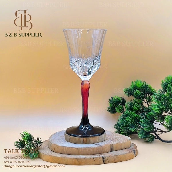 Ly Coupe Dáng Trụ Chân Viền Đen Đỏ Ombre DSJ0622