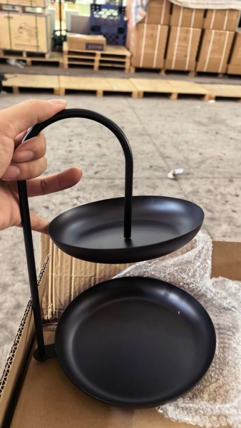 Kệ Trưng Bày Hai Tầng Màu Đen