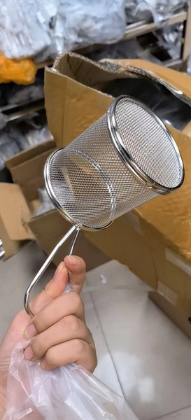 Rổ Chiên Khoai Tây Trụ Tròn Màu Inox 9cm 3