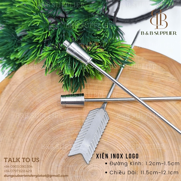 Xiên Inox Trang Trí Logo — Mẫu Shaker 2