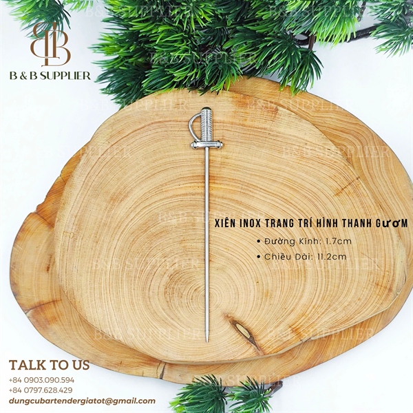 Xiên Inox Trang Trí Hình Thanh Gươm - ảnh 2
