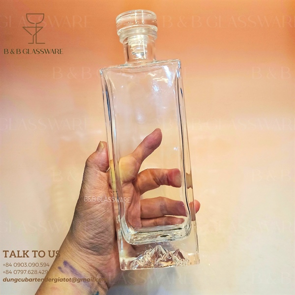 Chai Thủy Tinh Coco Đáy Viền Vách Núi 500ml - ảnh 2