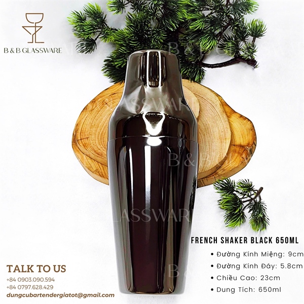 French Shaker Black 650ml