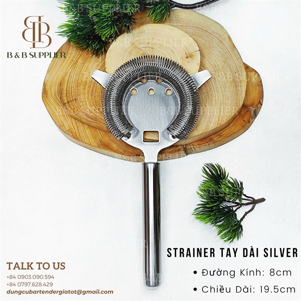 Strainer Tay Dài Silver