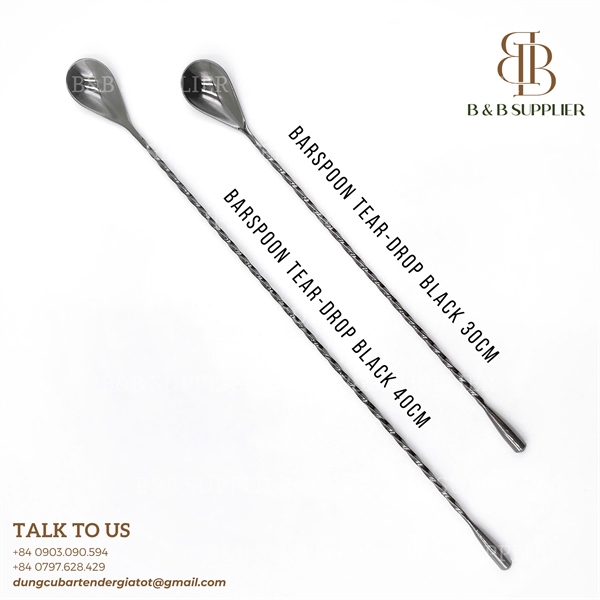 Barspoon Tear-Drop Black 30cm 5