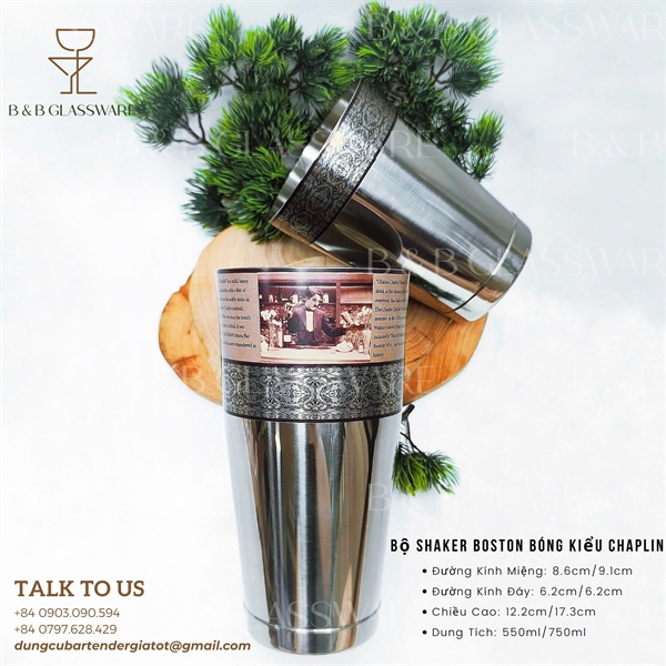 Bộ Shaker Boston Bóng Kiểu Chaplin - ảnh 2