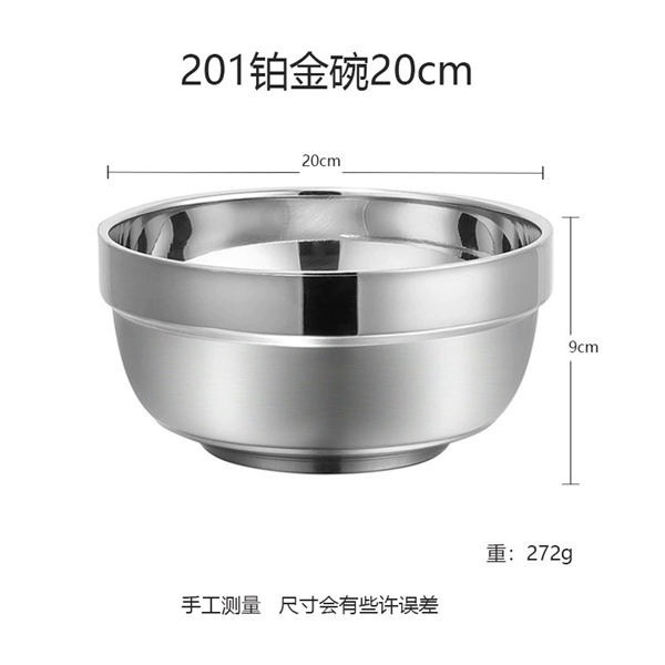 Tô Chén Inox 201 Gia Dụng Quán Ăn - 20cm